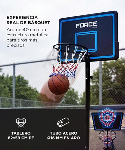 Aro De Basquet Regulable Force By Gadnic Portatil 2m Base Rellenable Tablero PE Estructura Acero Aro 40cm  - 3