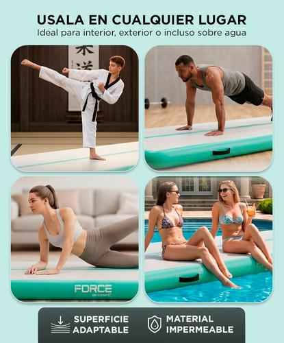 Colchoneta Para Gimnasia Inflable FORCE By Gadnic 3m Con Bomba Eléctrica - 2