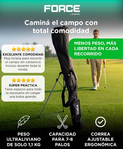 Bolso De Golf Force By Gadnic Tripode Automatico Para 8 Palos Ultraliviano Con Bolsillo Refrigerado - 1
