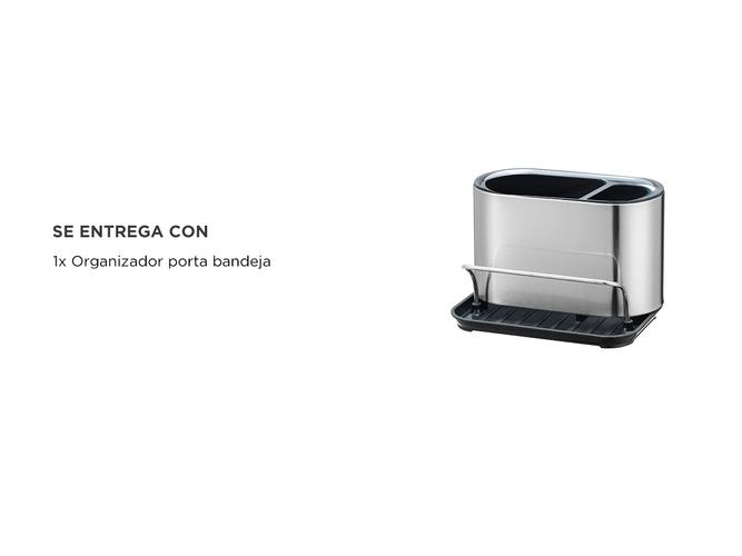 Organizador Cocina Acero Inoxidable Gadnic Porta Esponja y Bandeja - 5