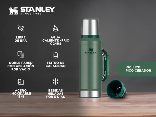 Termo Stanley Clasico 950ml Con Manija y Tapon Cebador - 1
