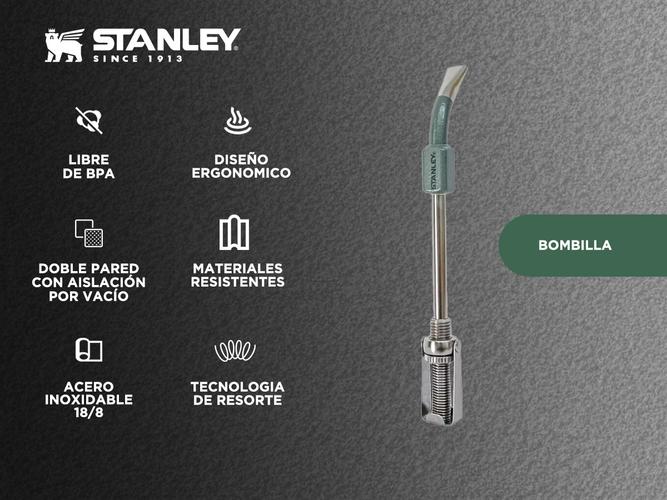 Combo Matero Stanley Termo 950ml + Mate 236ml + Bombilla Verde Original - 3