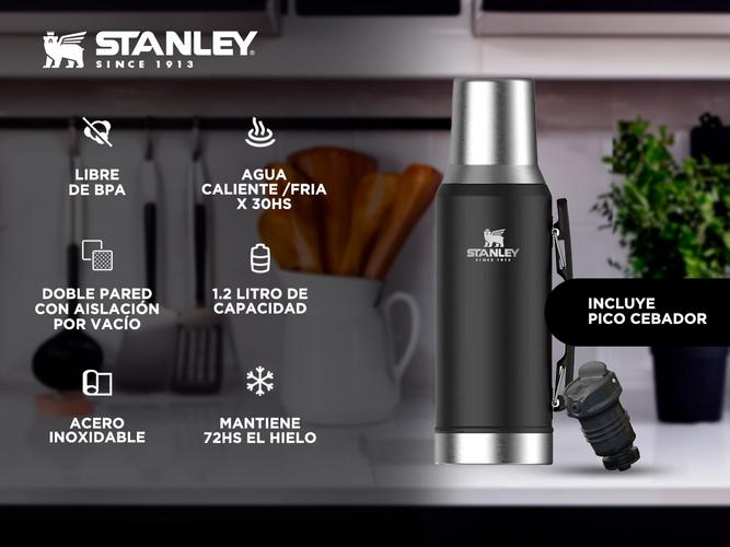 Termo Stanley Mate System Classic 1.2l Negro Pico Cebador Original - 1