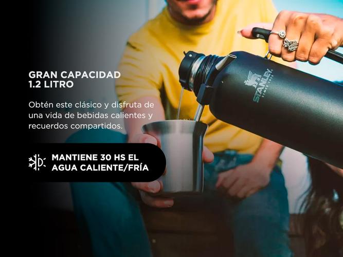 Termo Stanley Mate System Classic 1.2l Negro Pico Cebador Original - 2
