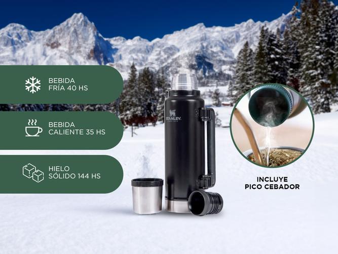 Termo Stanley Mate System Classic 1.4l Negro Tapon Cebador Original - 2