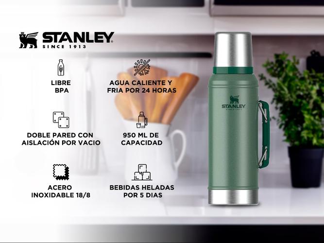 Termo Stanley Clasico Con Manija y Tapon Cebador 950ml - 1