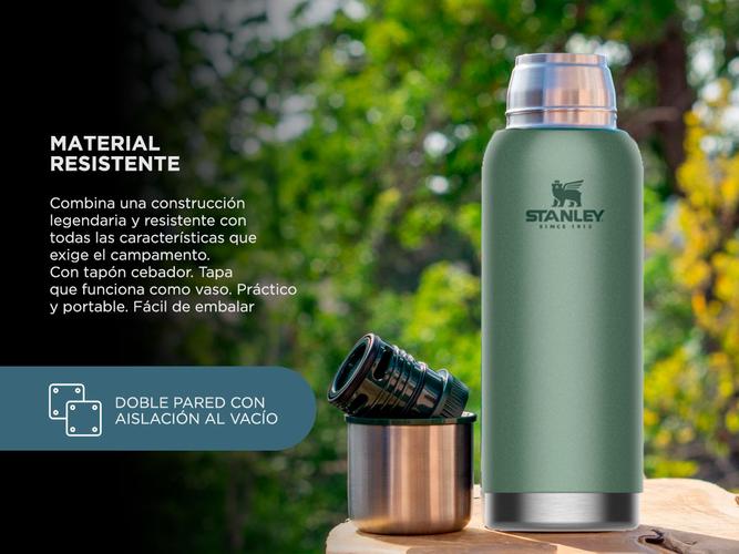 Termo Stanley Adventure Verde 1 LT con Tapón Cebador Original - 3