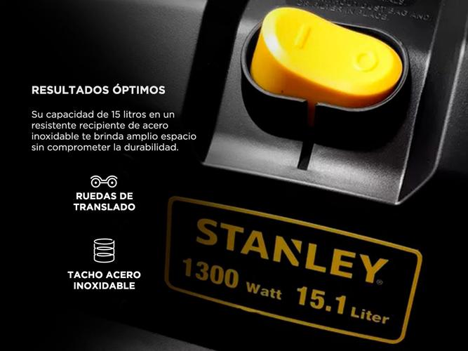 Aspiradora Stanley 1300 Watts 15Lts Polvo y Líquido Acero Inoxidable - 3