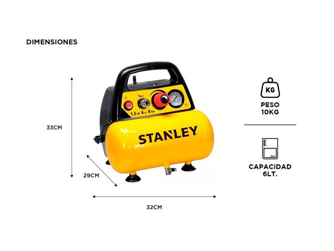 Compresor de Aire Eléctrico Stanley C6BB304STC071 6L 1.5hp 220V - 3