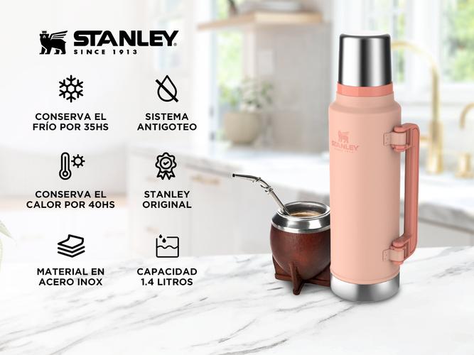 Termo Stanley Original 1.4L Rosa Manija Tapon Cebador  - 1