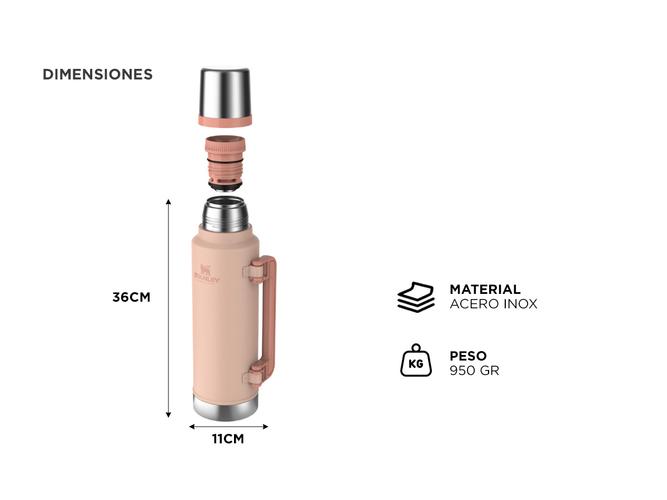 Termo Stanley Original 1.4L Rosa Manija Tapon Cebador  - 4