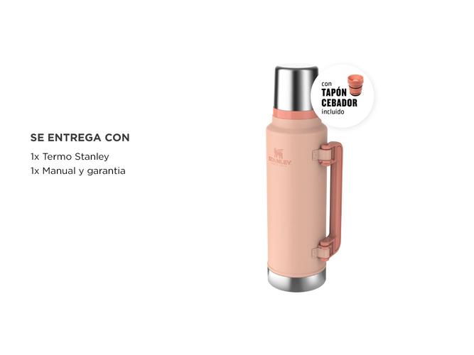 Termo Stanley Original 1.4L Rosa Manija Tapon Cebador  - 5