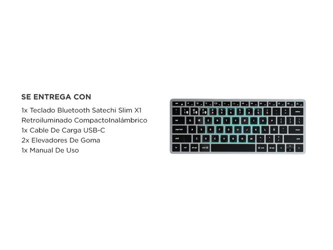 Teclado Bluetooth Satechi Slim X1 Retroiluminado Compacto Inalámbrico - 5