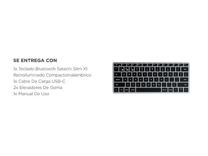 Teclado Bluetooth Satechi Slim X1 Retroiluminado Compacto Inalámbrico - 5