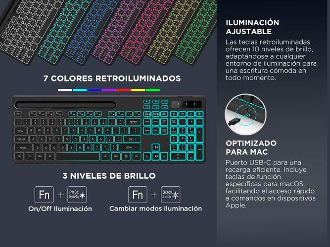 Teclado Bluetooth Satechi Slim X3 Retroiluminado Compacto Inalámbrico - 3
