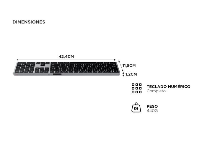 Teclado Bluetooth Satechi Slim X3 Retroiluminado Compacto Inalámbrico - 4