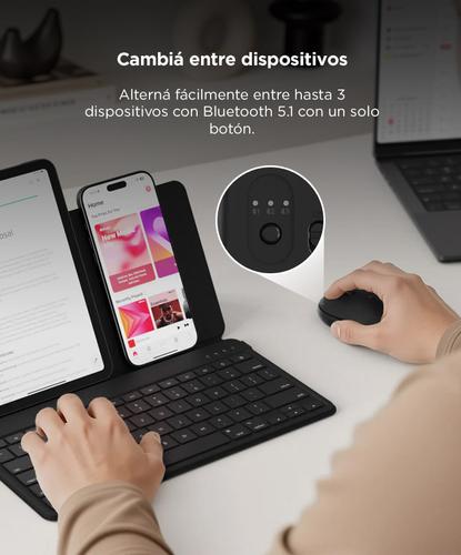 Mouse Inalámbrico Satechi OntheGo™ Bluetooth Batería Recargable USB-C Negro - 2