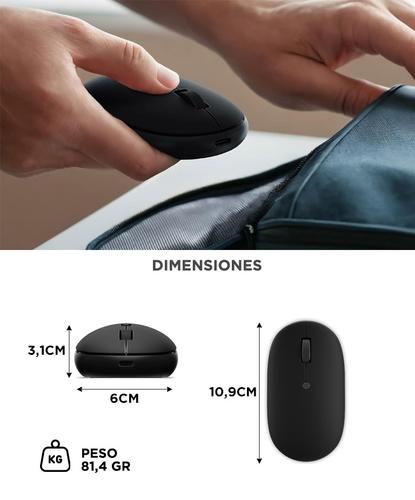 Mouse Inalámbrico Satechi OntheGo™ Bluetooth Batería Recargable USB-C Negro - 5