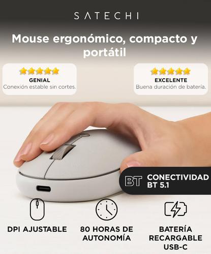 Mouse Inalámbrico Satechi OntheGo™ Bluetooth Batería Recargable USB-C Beige - 1