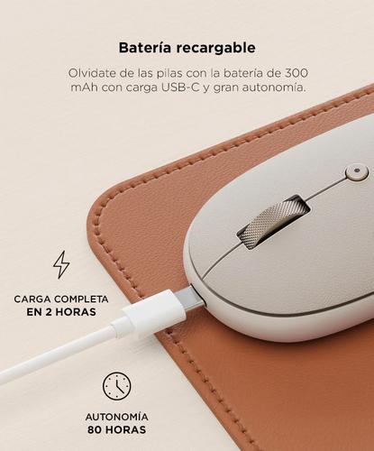 Mouse Inalámbrico Satechi OntheGo™ Bluetooth Batería Recargable USB-C Beige - 3