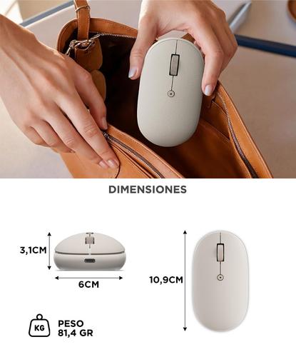Mouse Inalámbrico Satechi OntheGo™ Bluetooth Batería Recargable USB-C Beige - 5