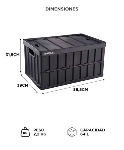 Caja de Almacenamiento Gadnic Plegable 64 Litros con Tapa  - 5