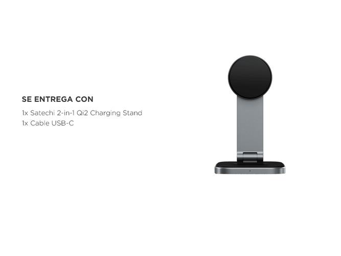 Cargador Satechi 2 en 1 wireless Qi2 Soporte de carga inalámbrica - 5