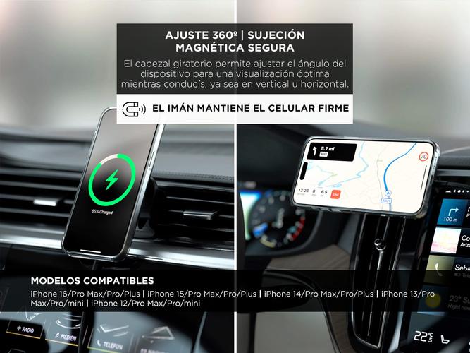 Cargador Inalámbrico Satechi Qi2 Para Auto Soporte Magnético De Teléfono - 3