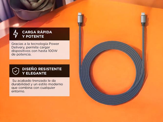 Cable de Carga Satechi USB-C a USB-C de 100W Cargador  - 2