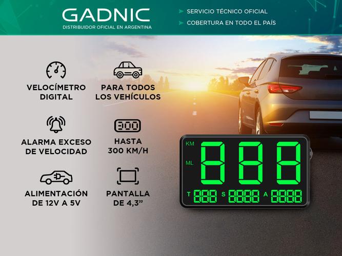 Velocimetro Auto Gadnic Digital Gps Reloj Tablero - 1