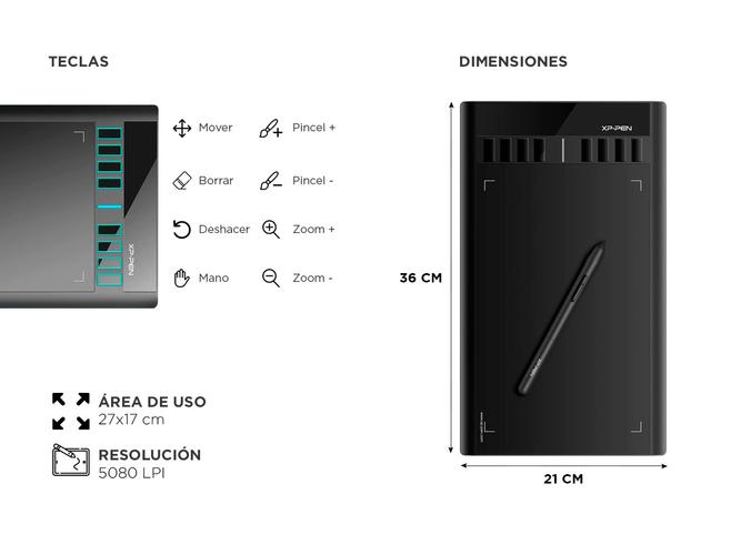 Tableta Gráfica XP-PEN Star03 V2 con 8192 niveles de presión - 4