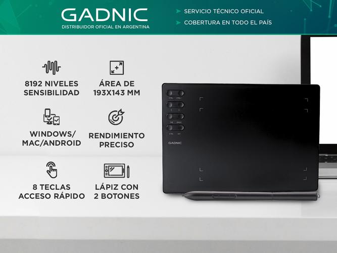 Tableta Gráfica Gadnic con Lápiz Óptico - 1
