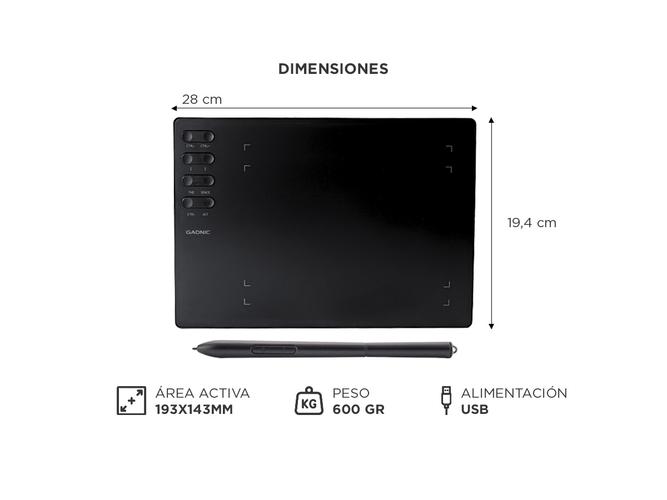 Tableta Gráfica Gadnic con Lápiz Óptico - 4