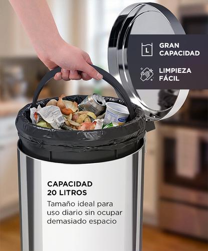 Tacho De Basura Gadnic 20L Acero Inoxidable Con Pedal - 4