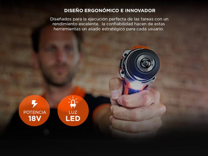 Taladro Atornillador Inalambrico Daewoo 18v Litio +accesorio DACD1800V2 - 2