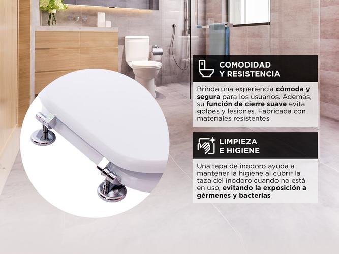 Tapa Asiento Inodoro Gadnic con Bisagras Metalicas - 2