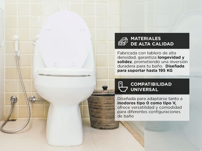 Asiento Tapa de Inodoro Gadnic Madera Blanca + Bisagras - 2