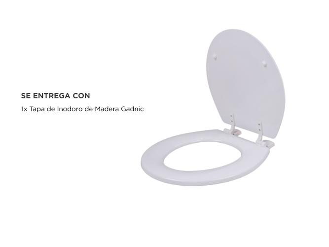 Asiento Tapa de Inodoro Gadnic Madera Blanca + Bisagras - 4