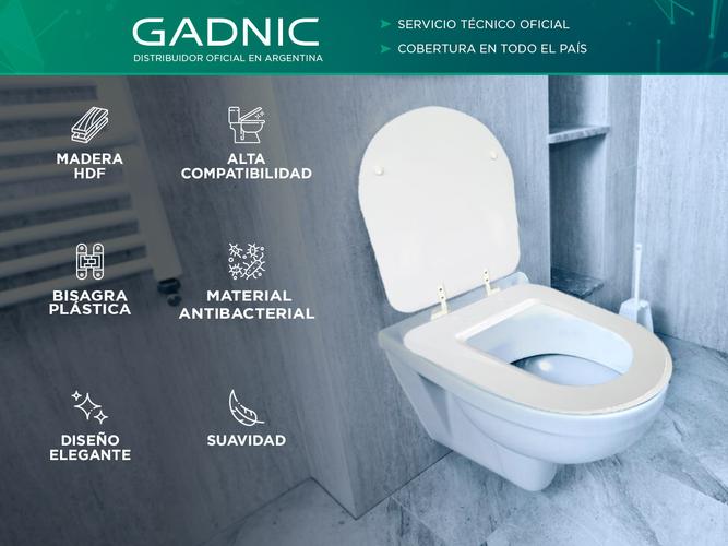 Tapa de Inodoro Gadnic Madera Herraje Plástico - 1