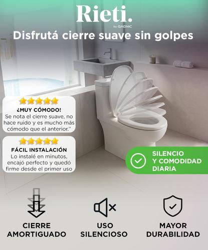 Tapa de Inodoro Rieti By Gadnic Asiento Soft Close Antigolpes Universal - 1