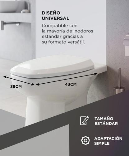 Tapa de Inodoro Rieti By Gadnic Asiento Soft Close Antigolpes Universal - 3