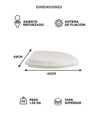 Tapa de Inodoro Rieti By Gadnic Asiento Soft Close Antigolpes Universal - 5