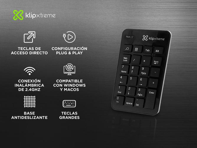 Teclado Numérico KlipXtreme Zypher Inalámbrico KNP-110 - 1