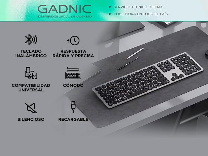 Teclado Inalámbrico Gadnic Universal Recargable - 1