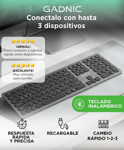 Teclado Inalámbrico Gadnic Universal Recargable - 1