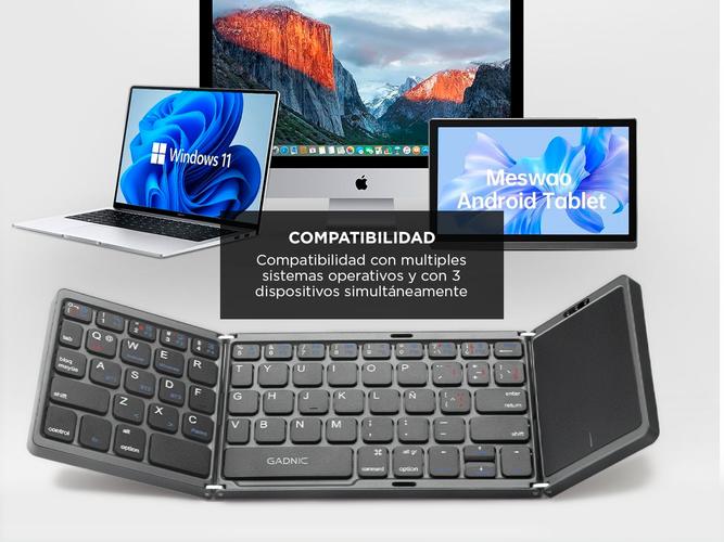 Teclado Inalámbrico Gadnic Plegable con Touchpad Compatibilidad Universal - 2