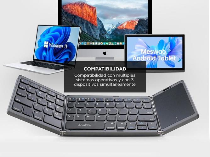 Teclado Inalámbrico Gadnic Plegable con Touchpad Compatibilidad Universal - 2