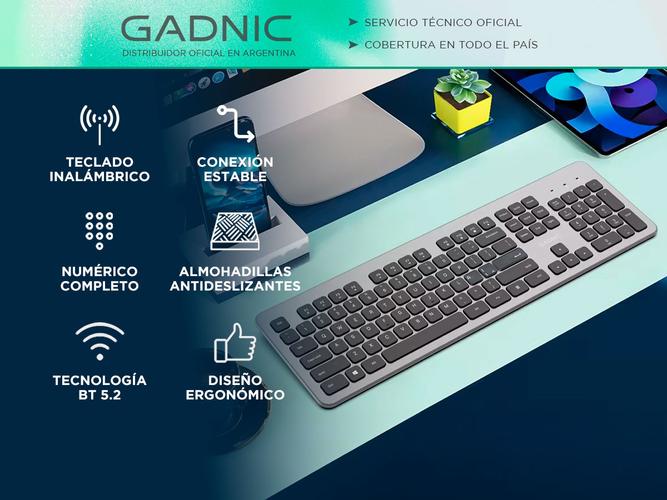 Teclado Inalámbrico Gadnic Bluetooth  USB 24G 104 Teclas Compatible con Windows iOS Android - 1