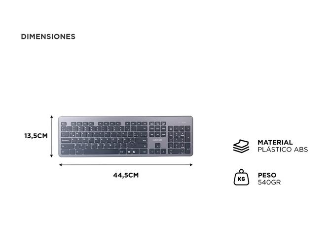Teclado Inalámbrico Gadnic Bluetooth  USB 24G 104 Teclas Compatible con Windows iOS Android - 5