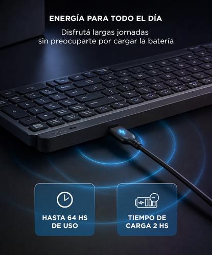 Teclado Inalámbrico Gadnic BT Dual Mode USB Recargable  24G - 4